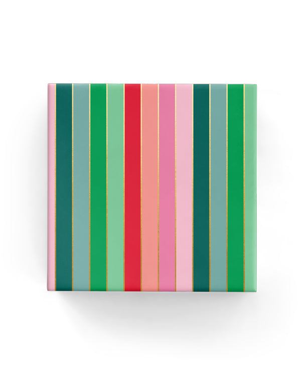Merry Stripes Wrap Hunter Green Red Pink
