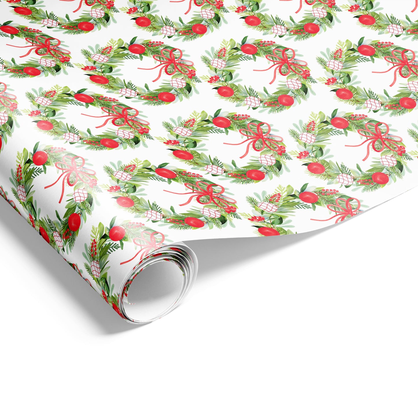 Watercolour Wreaths Wrap Red