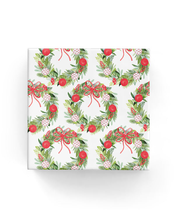 Watercolour Wreaths Wrap Red