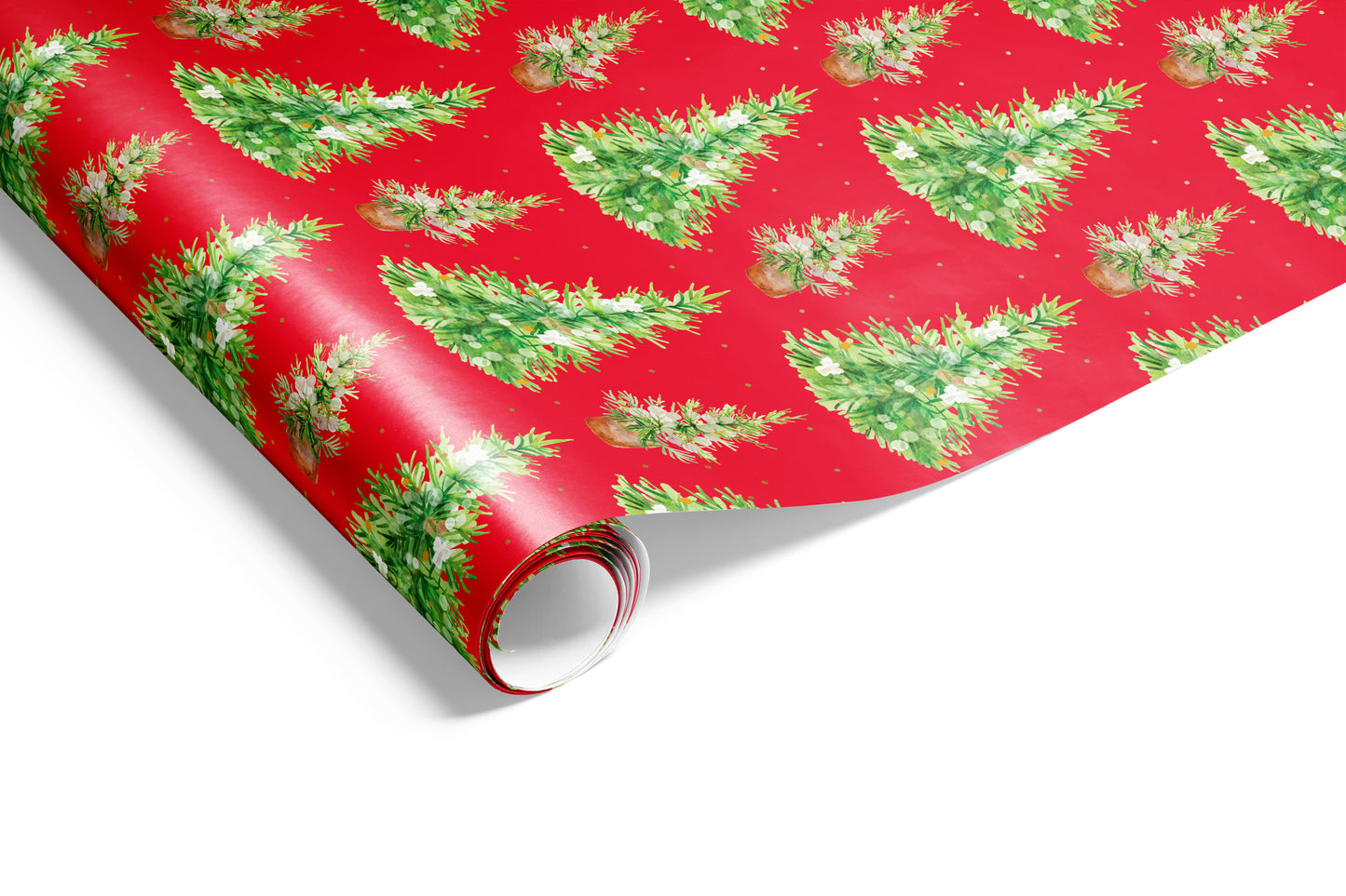 Watercolour Trees Wrap Red
