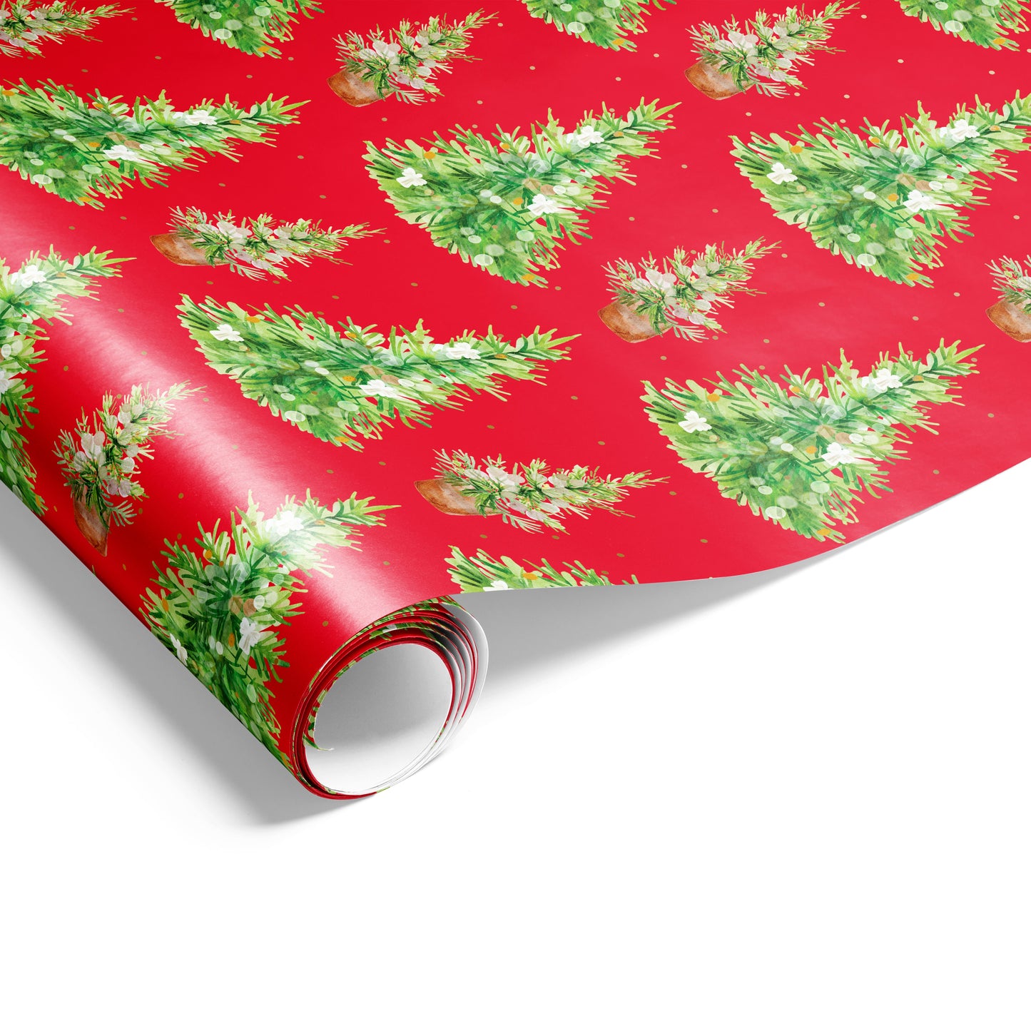 Watercolour Trees Wrap Red