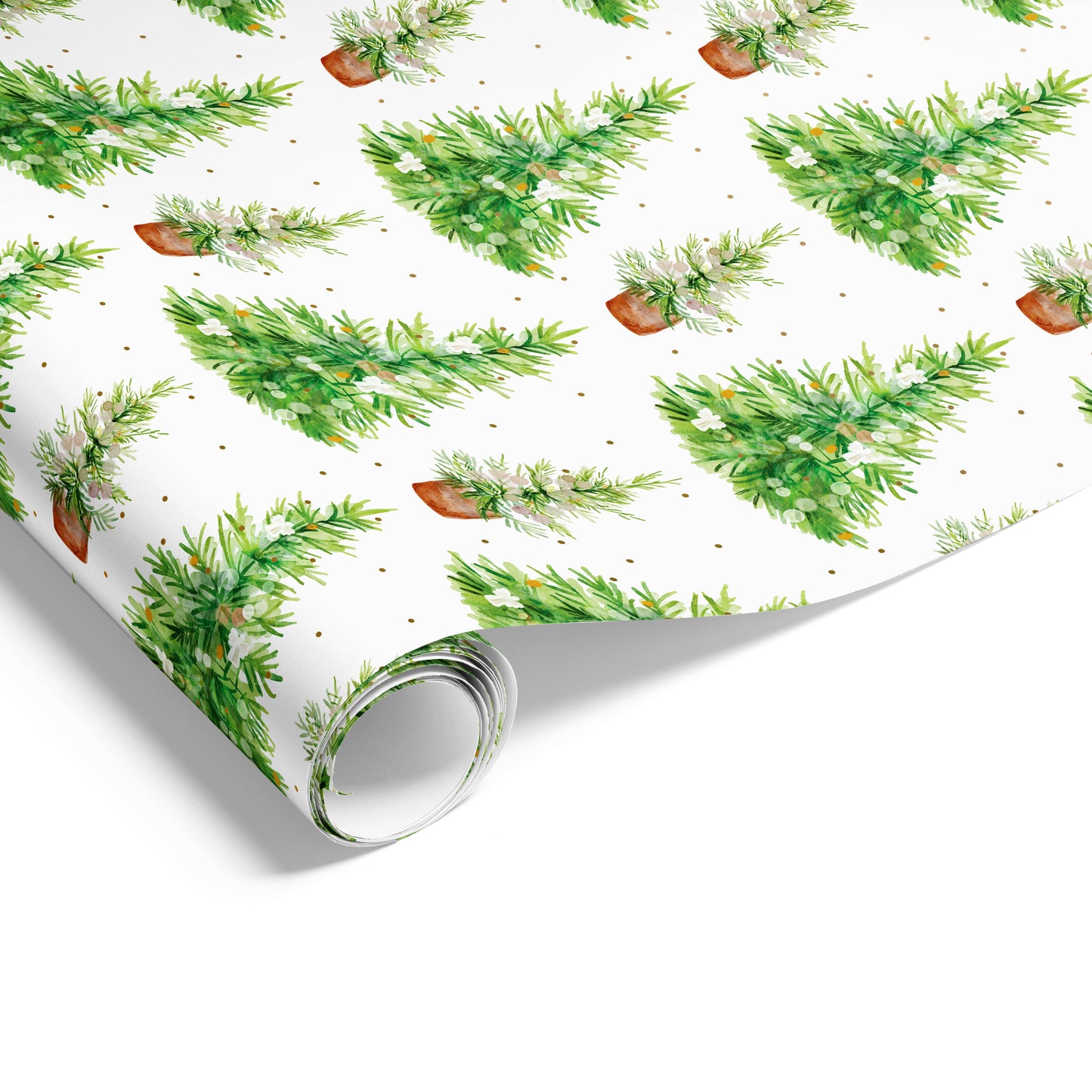Watercolour Trees on Matte Wrap White
