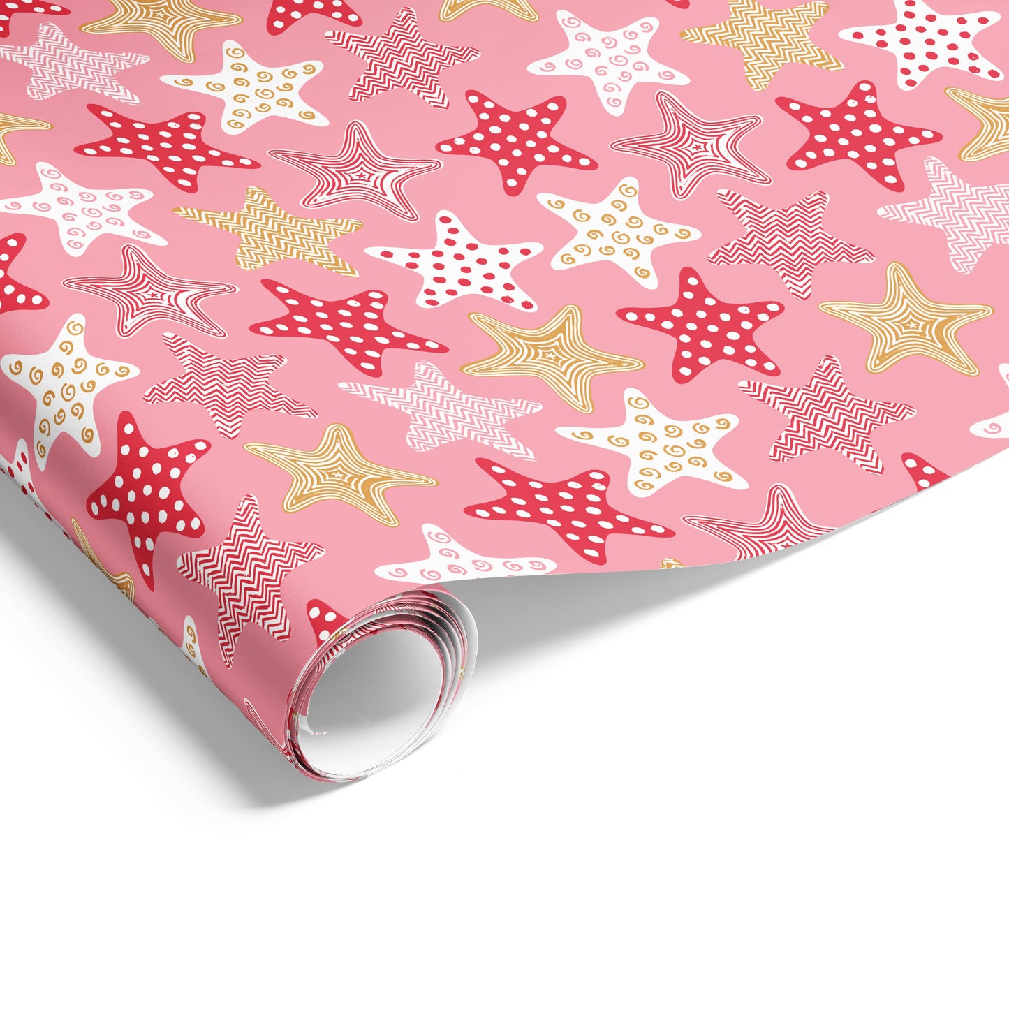 Starfish on Matte Pink/Red/Orchre