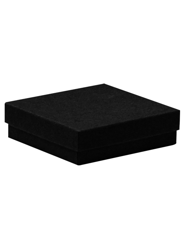 Cotton Fill Box Black Kraft 89x89x25mm - 100/ctn