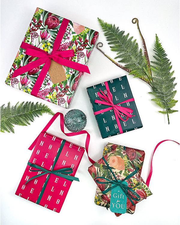 Protea Garden on Kraft Wrap