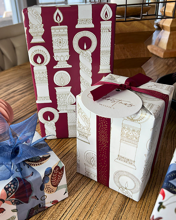 Vintage Candle Wrap White Gold