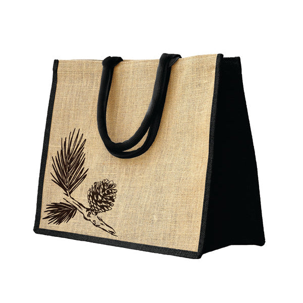 Xmas Pine Cones Jute Tote 20/ctn