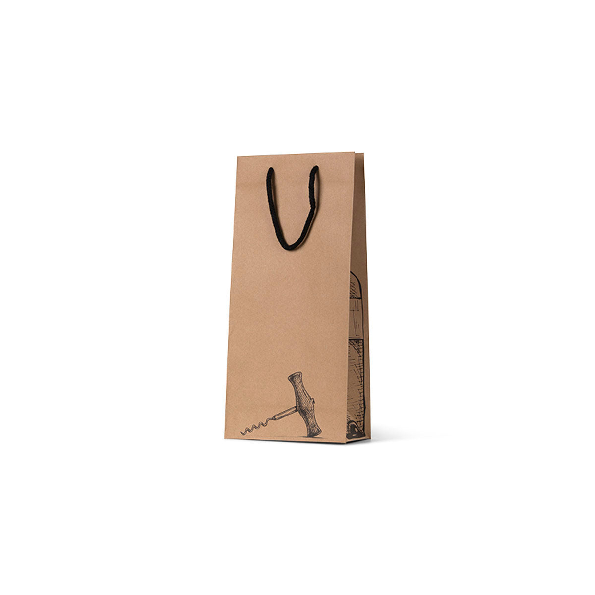 Brown Kraft Corkscrew Double Wine Bag