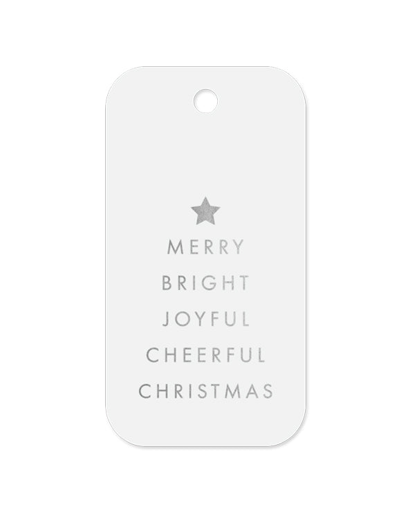 Gift Tags Xmas Cheer Silver Tag 20 pack
