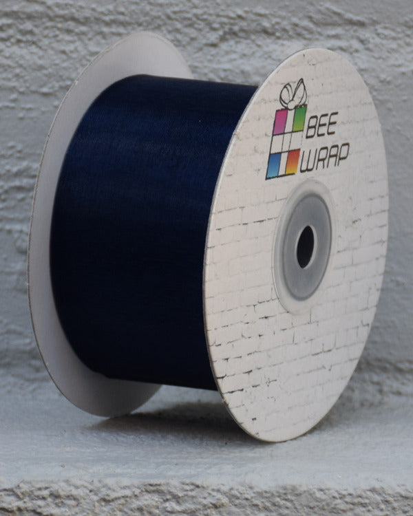 Cut Edge Organza 50mm X 50mtrs Navy