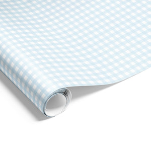 Gingham Check on Matte Wrap Pale Blue