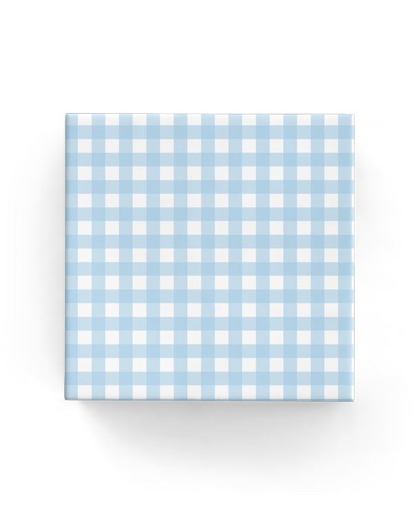 Gingham Check on Matte Wrap Pale Blue