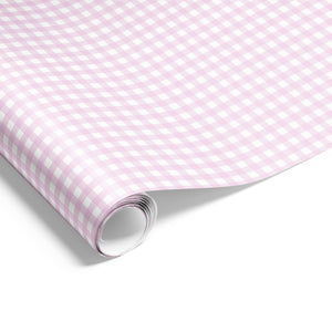 Gingham Check on Matte Wrap Pale Pink