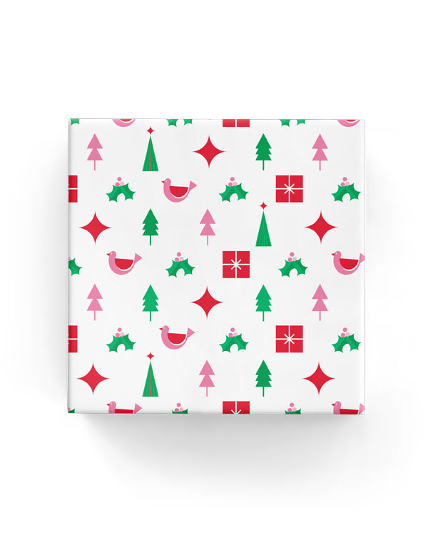 Xmas Icons Wrap Red Green Pink