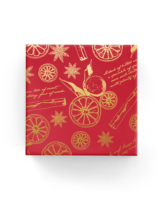 Xmas Punch Wrap RichRed Gold