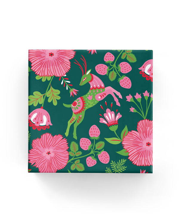 Reindeer Garden Wrap Hunter Lime Pink