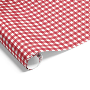 Gingham Check on Matte Wrap Red