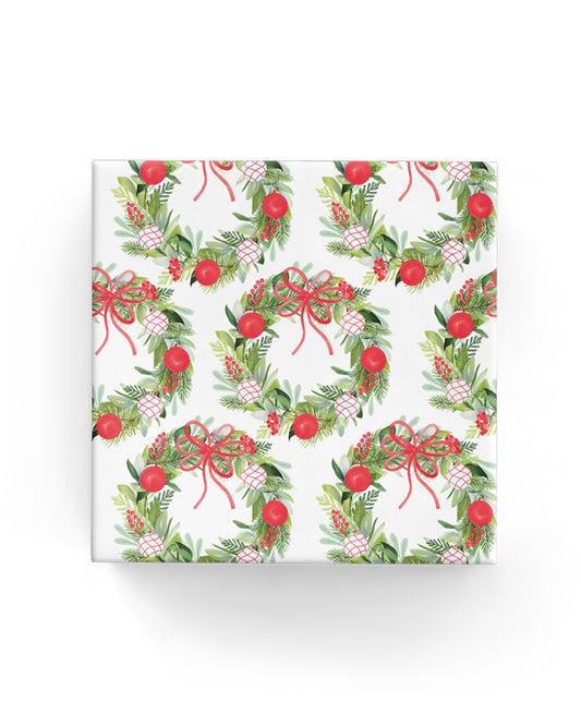Watercolour Wreaths Wrap Red