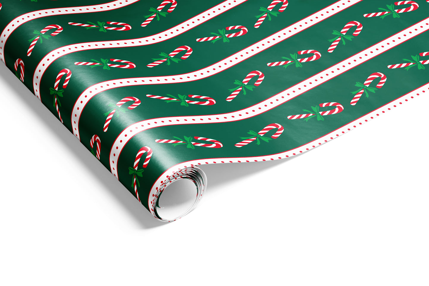 Candy Canes Wrap Hunter Red Green