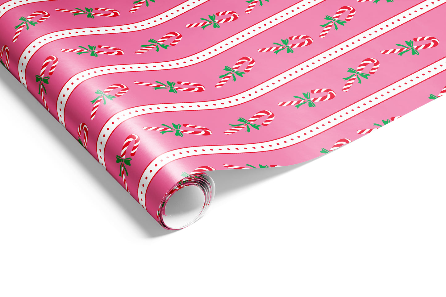 Candy Canes Wrap Pink Red Green