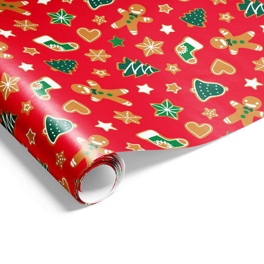Xmas Gingerbread Wrap Red