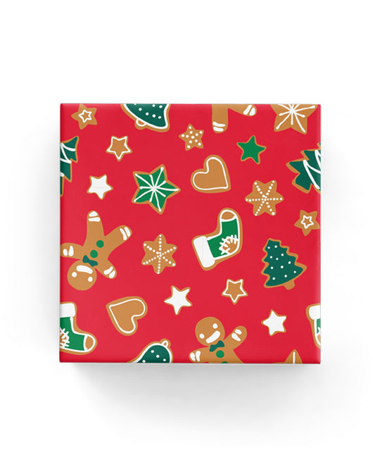 Xmas Gingerbread Wrap Red