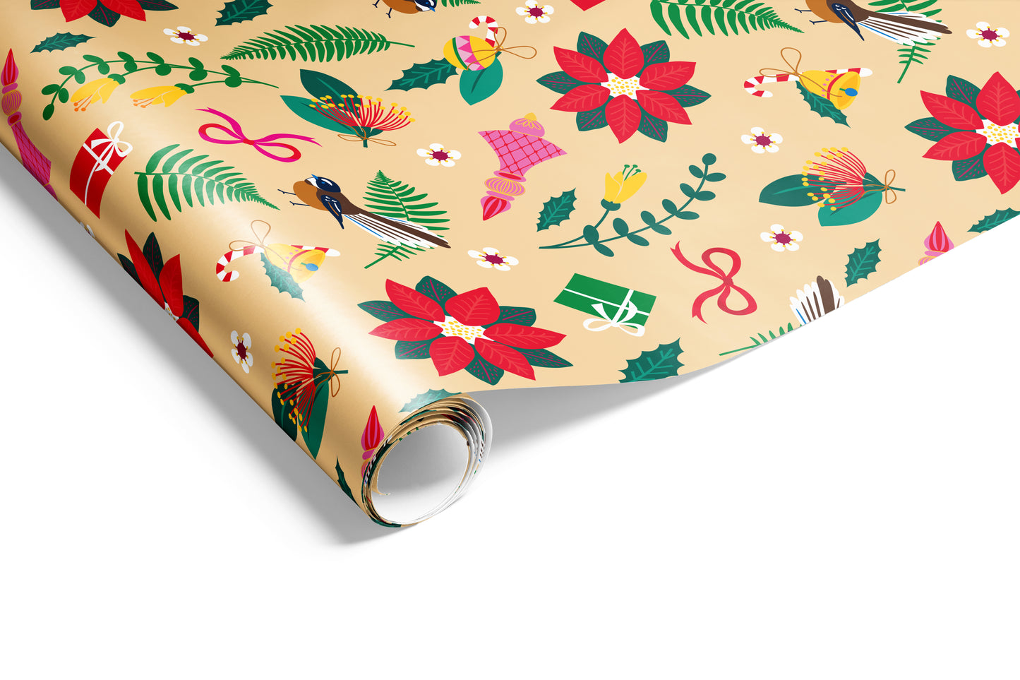 Kiwi Kowhai Christmas Wrap Cream