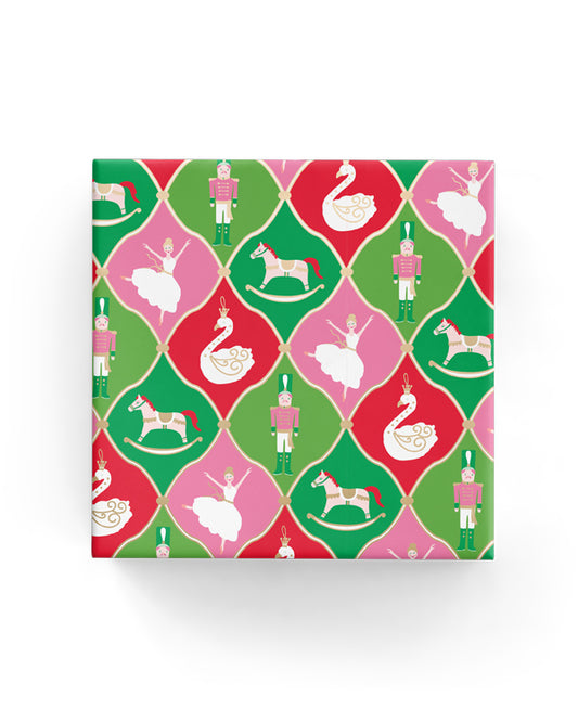 Xmas Ornaments Wrap Pink Green Red