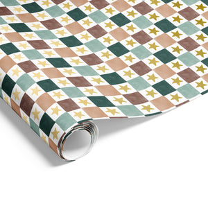 Checkerboard & Star On Matte Wrap Cocoa/Beige/Gum