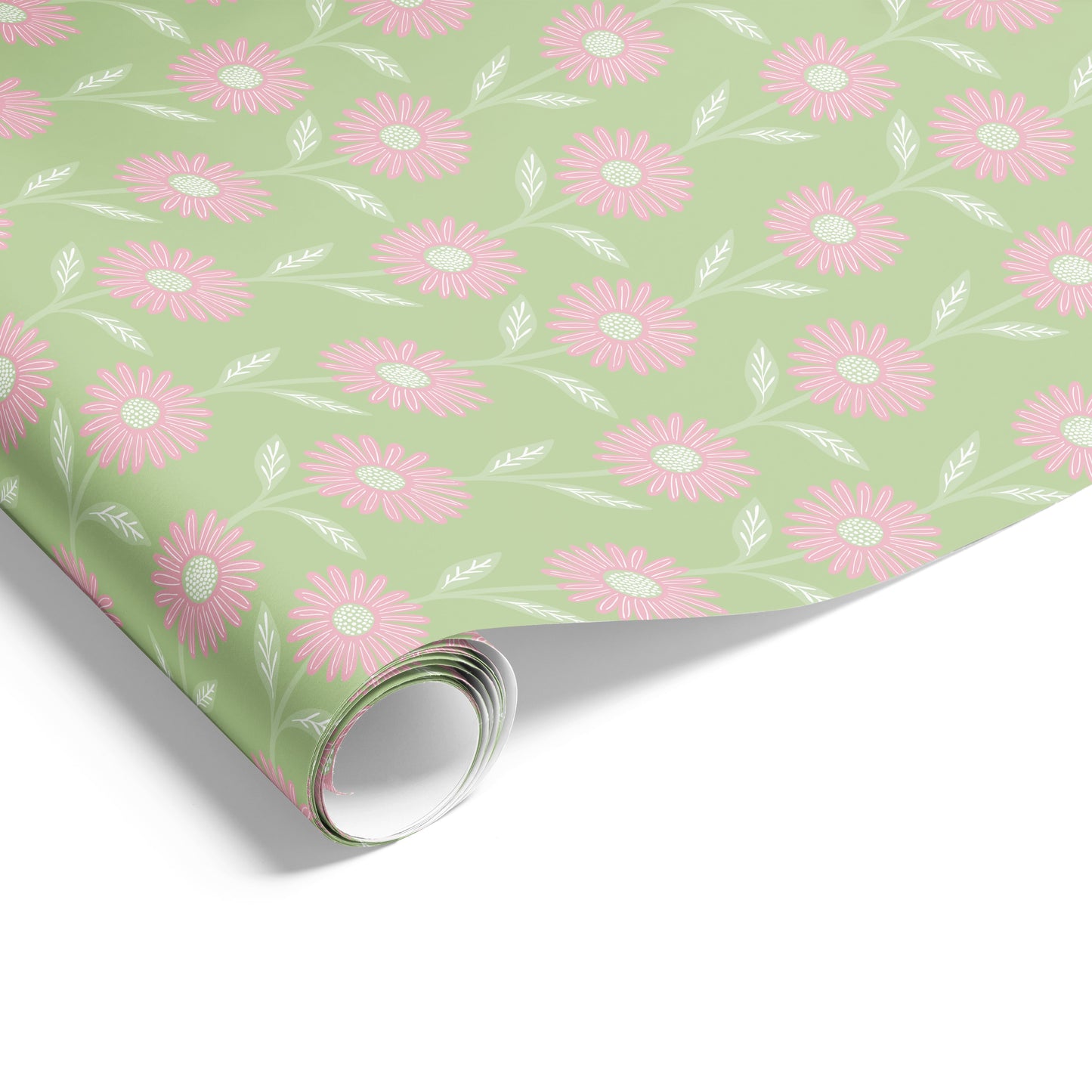 Daisy on Matte Green/Pink