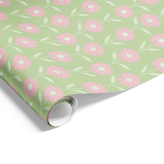 Daisy on Matte Green/Pink