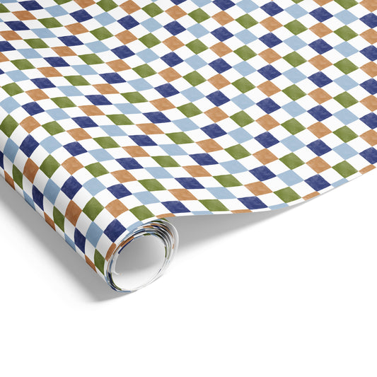 Mosaic Squares on Matte Blue/Green