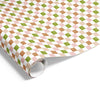 Mosaic Squares on Matte Olive/Beige/Pink