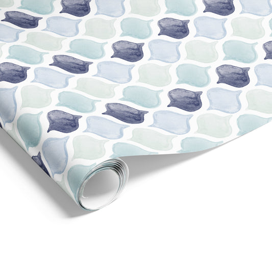 Ogee Fresco on Matte Blue/Green