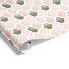 Ogee Fresco on Matte Olive/Pink