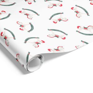 Rocking Horse on Matte Wrap Red/Green