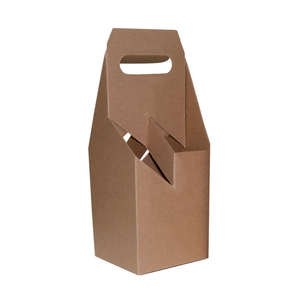 Wine Box Carrier 4 Btl Natural Kraft 184x184x305mm