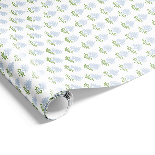 Block Print Wrap Blue/Green