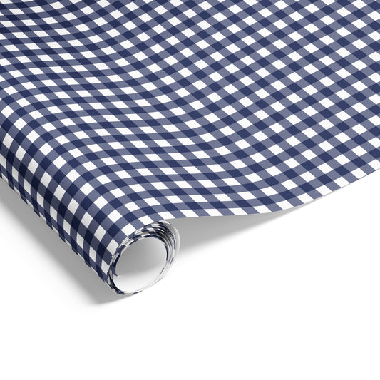 Gingham Check on Matte Wrap Navy