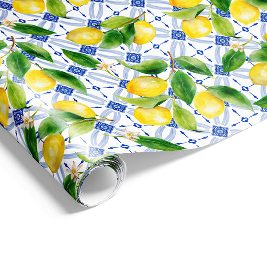 Lemon Blue Tile Wrap