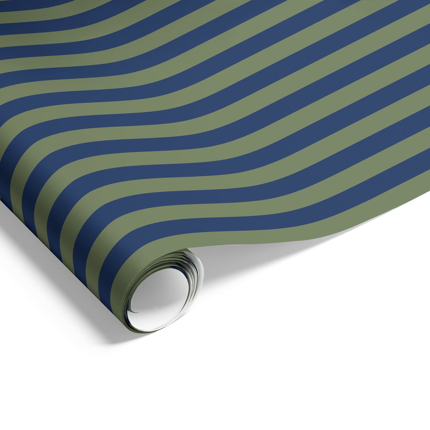 Two Colour Stripe in Matte Earth Green/Navy