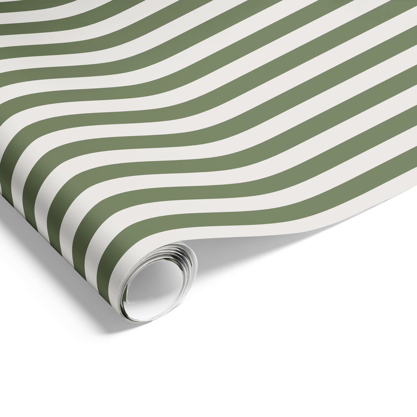 Two Colour Stripe in Matte Earth Green/Warm Gray