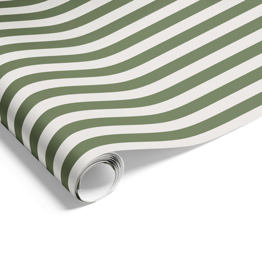 Two Colour Stripe in Matte Earth Green/Warm Gray