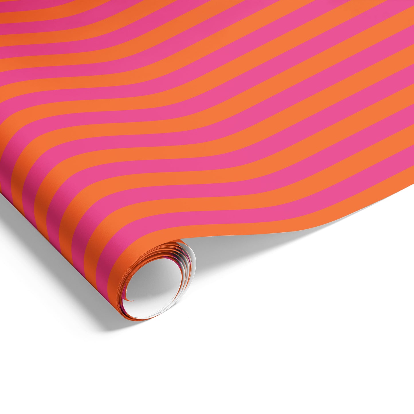 Two Colour Stripe in Matte Hot Pink/Burnt Orange