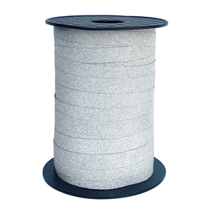 Glitter Curling Ribbon 10mm X 100m Silver