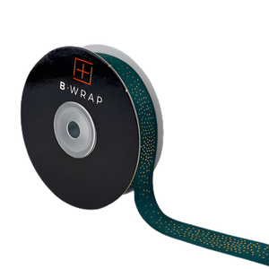 Grosgrain Gold Dots Hunter Green