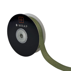 Grosgrain Gold Dots Moss