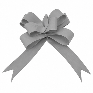 Matte Pull Bows 19mm X 100 Pieces Silver