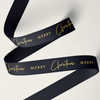 16mm Merry Christmas Grosgrain Gold on Black