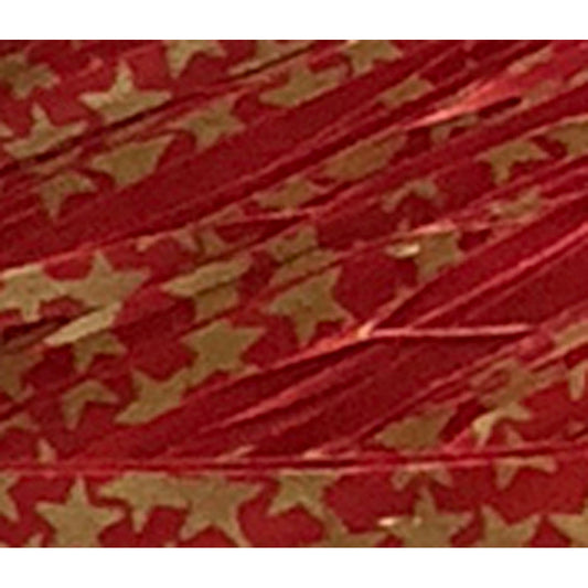 Star Raffia 5mm X 200mtrs Gold on Red
